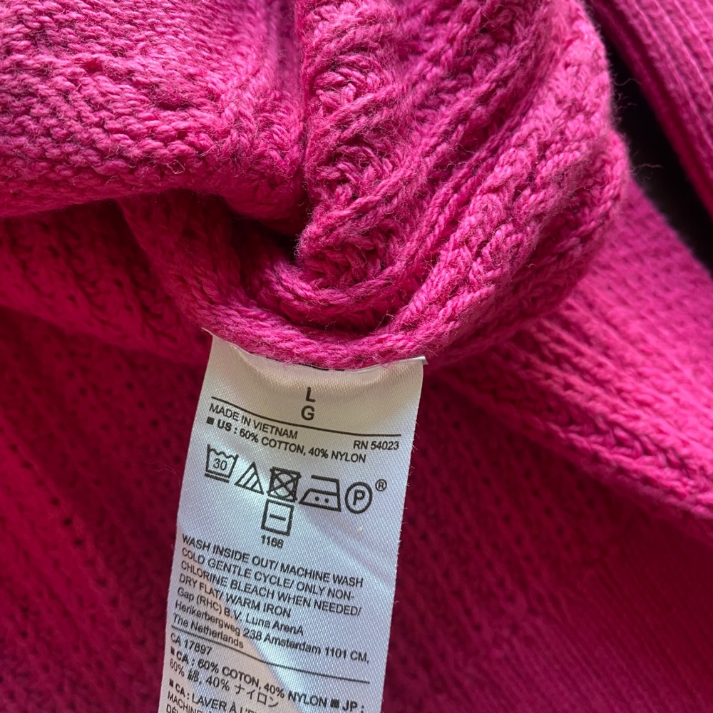 Banana Republic Sweater Large Womens Pink Cable Knit Mock Neck New - Picture 5 of 9
